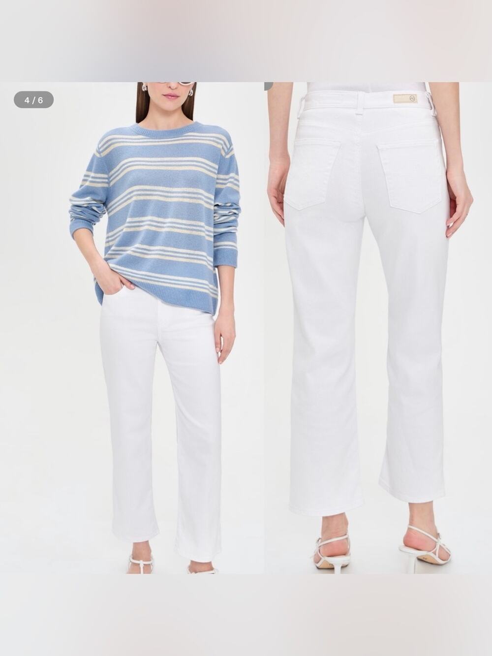 AG Brinley Crop Jean in Gallery White Size 29